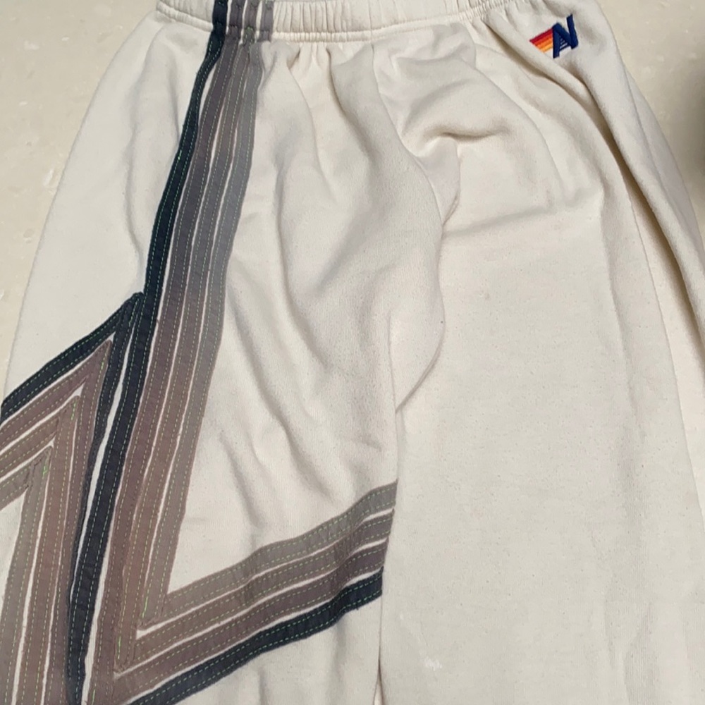 Aviator Nation zig zag cream and gray sweatpants